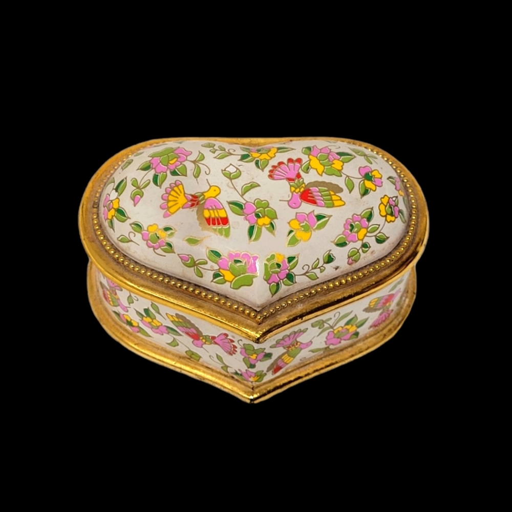 Vintage SANKYO Birds Jewelry / Trinket Music Box Japan